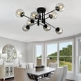 thumbnail image 6 of 8 Light Glass Globe Ceiling Light Black Mid Century Flush Mount Sputnik Light Fixture Bubble Chandelier Living Room Farmhouse for Dining Room Kitchen Bedroom., 6 of 6