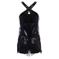 thumbnail image 2 of YiZYiF Girl's Sequins Tassel Latin Dance Leotard Dress Cha-Cha Performance Sparkly Fringed Bodysuit Colorful 12, 2 of 7