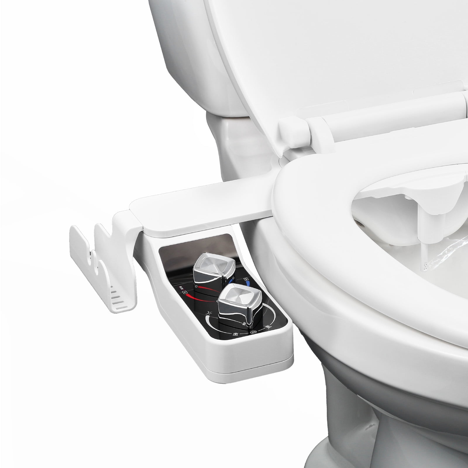 KFFKFF Non-Electric Bidet Attachment for Toilet, Hot & Cold Water Sprayer - Dual Retractable Nozzles, Adjustable Pressure, Ultra-Thin 0.3'' Design for Rear and Feminine Cleaning