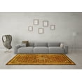 thumbnail image 3 of Ahgly Company Machine Washable Indoor Round Persian Yellow Traditional Area Rugs, 4' Round, 3 of 4