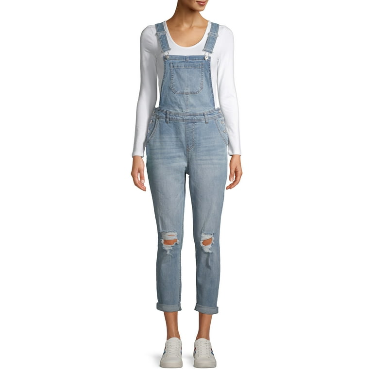 No Boundaries Juniors Destructed Overalls Walmart