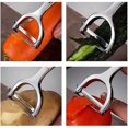 thumbnail image 4 of ZHAOCHENG Pelador de verduras de acero inoxidable, pelador de patatas, manzanas y verduras para cocina, pelador de patatas de aleación de zinc de metal de primera calidad, pelador de frutas, 3 piezas, 4 of 5