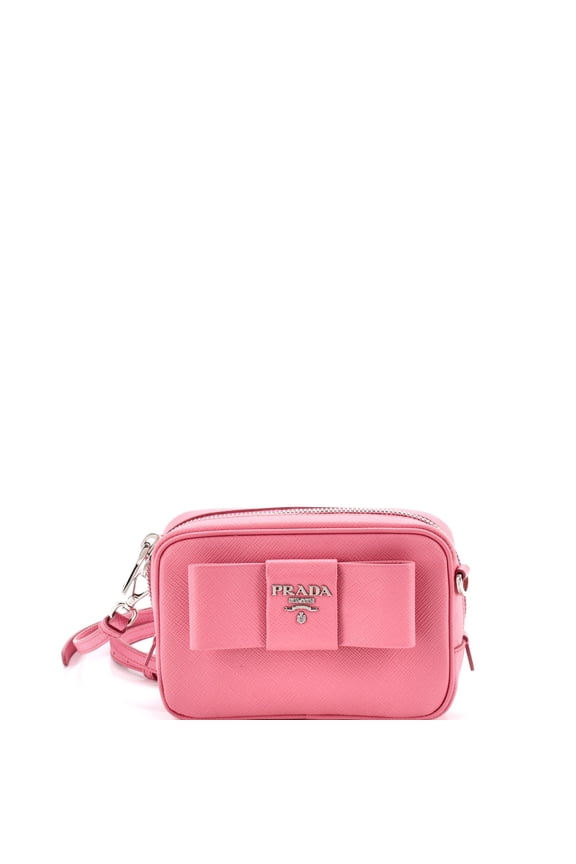 Pre-Owned Bow Camera Crossbody Bag Saffiano Leather Mini By Rebag