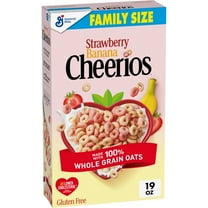 Strawberry Banana Cheerios, Heart Healthy Gluten Free Breakfast Cereal, Family Size, 19 oz