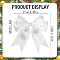 thumbnail image 2 of Christmas Satin Ribbon Bow, 4.3x4.7 Inch Large Pre-Tied Dovetail Bow for Xmas Tree Gift Wrapping Champagne Bottle Treat Bag DIY Craft Decor Wedding Bridal Shower Birthday Party 1Pc,White, 2 of 6