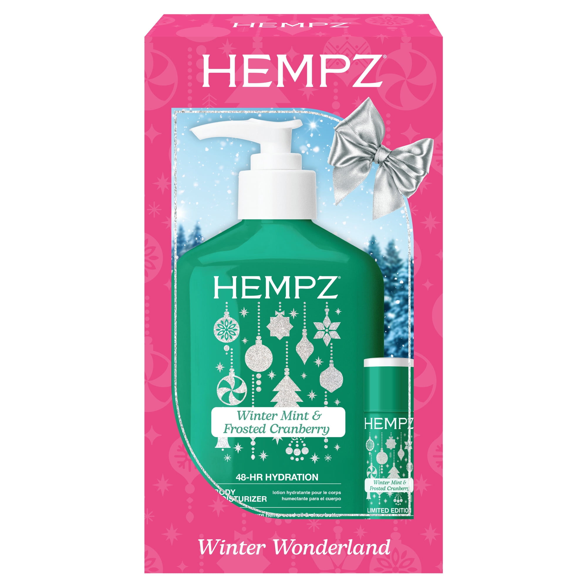 Hempz Limited-Edition Winter Wonderland Winter Mint & Frosted Cranberry Moisturizing Lotion & Lip Balm Gift Set
