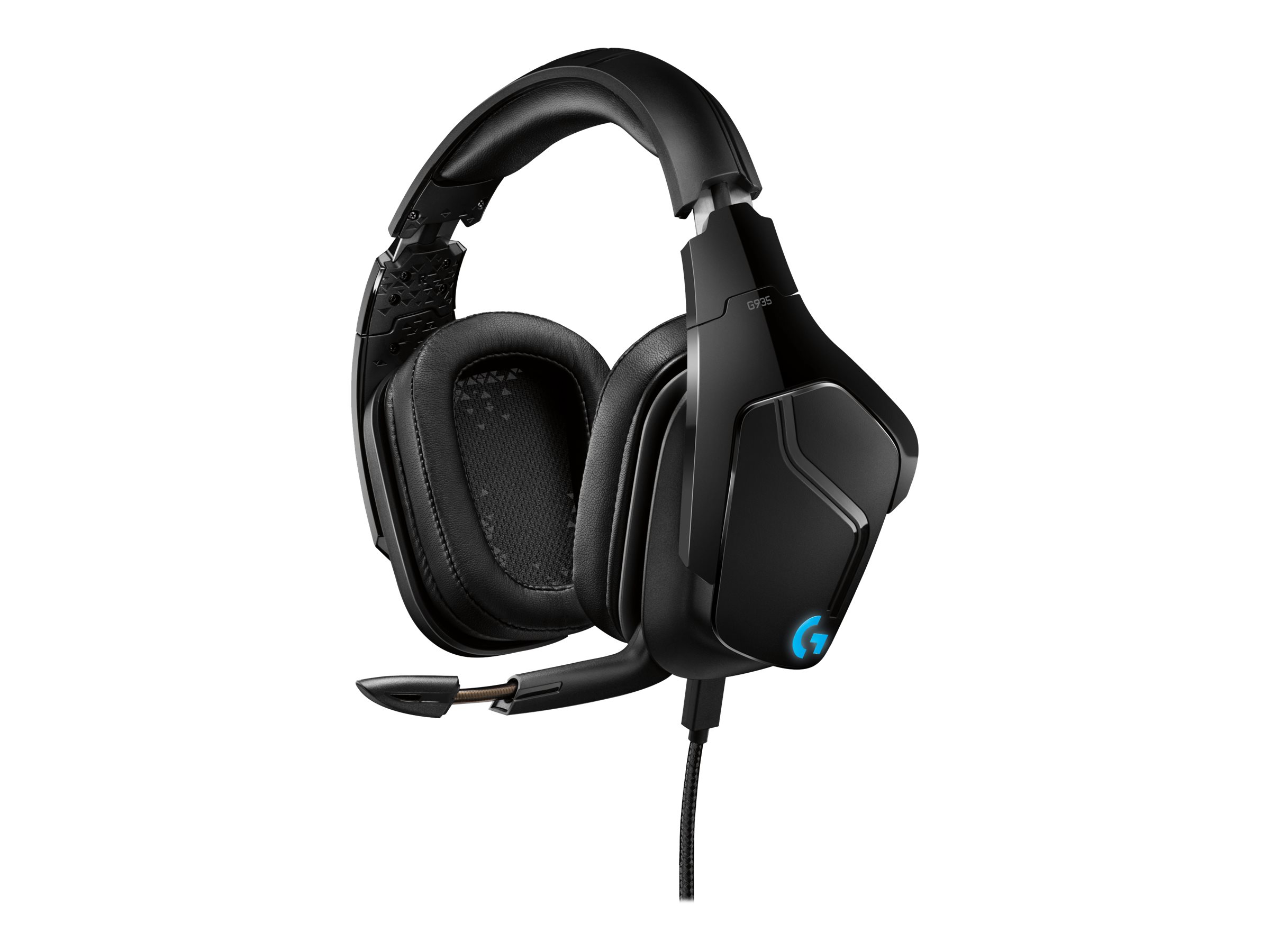 Logitech G935 Wireless 7.1 Surround Lightsync Gaming Headset Stereo USB, Mini-phone (3.5mm) - Wired/Wireless - Over-the-head - Binaural - Circumaural - Cardioid, Uni-directional Microphone Black, Blue