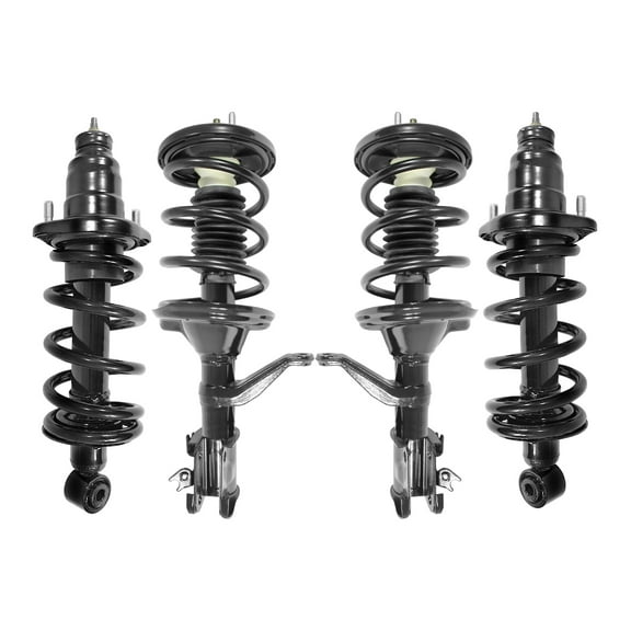 Unity Automotive Front & Rear Complete Strut Assembly Kit Fits 2003-2011 Honda Element, 4-11663-15344-001