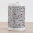 thumbnail image 2 of Paris Ceramic Toothbrush Holder, France Themed Image with French Flag Dogs Eiffel Tower Croissant Vintage City of Love, Decorative Versatile Countertop for Bathroom, 4.5" X 2.7", Multicolor, 2 of 4