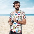 thumbnail image 4 of Wukai Summer Print Men's Short-Sleeved Mesh T-Shirt,Quick-Dry Short Sleeve Workout T-Shirt-Large, 4 of 8