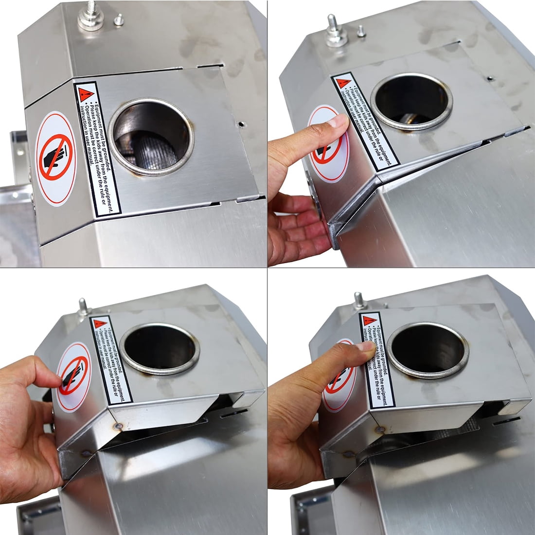 INTBUYING Electric Sugarcane Juicer Ginger Sorghum Press Extractor 4 Rollers 304 Stainless Steel