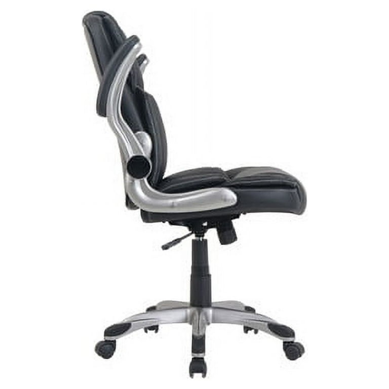 Lorell Modern Managerial Mid-back Office Chair - Leather Seat - Leather Back - Mid Back - 5-star Base - Black - 1 Each Lorell Modern Managerial Mid-back Office Chair - Leather Seat - Leather Back - Mid Back - 5-star Base - Black - 1 Each
