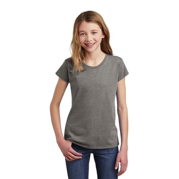 District Teen Female Regular Plain Short Sleeves T-Shirt Grey Frost X-Small