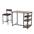 thumbnail image 1 of Kojooin Rustic Brown Dining Table and Chairs Set, Counter Height Bar Table with Upholstered Seats for Apartment or Dining Room, 1 of 8
