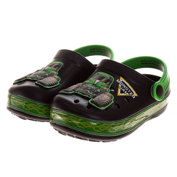 Monster Jam Boys Grave Digger Slip-On Clogs with Back Strap (Little Kids), Green, Size: 5-6