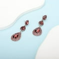 thumbnail image 4 of Tilga Vintage Teardrop Dangle Wine Rhinestones Earrings for Women Wedding Bridal Long Stud Earrings for Women (Wine), 4 of 6