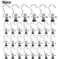 thumbnail image 1 of LEFU Stainless Steel Adjustable Clothes Hanger Clips - Space Saving Multifunctional Pants Hangers for Jeans, Shorts, Skirts - Versatile Home Kitchen Travel Camping Organizer (30 Pack), 1 of 4