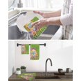 thumbnail image 5 of Green Happy Easter Kitchen Dish Towels for Drying Dishes Set of 4, Spring Easter Eggs Floral Plaid Waffle Weave Microfiber Hand Tea Bathroom Towels Quick Dry & Absorbent Towel 12x12, 5 of 7