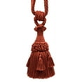 thumbnail image 2 of DECOPRO Beautifully Handcrafted Curtain & Drapery Tassel Tieback with Matte Finish, Tassel Length 6" (15cm), Spread 30" (76cm) # TBEMP6, Dark Rust Orange #K35 (Deep Coral) Set of 2, 2 of 2