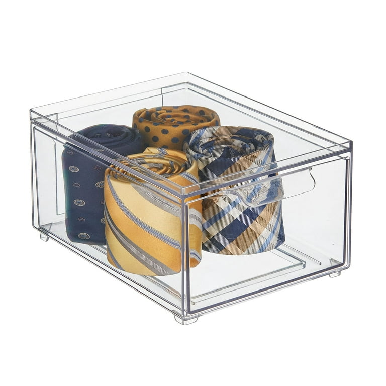 Mdesign Stacking Plastic Storage Kitchen Bin With Pull-Out Drawer, 2 Pack,  Clear - Yahoo Shopping