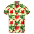 thumbnail image 4 of Camisa hawaiana con estampado de sandía colorida 2024, camisetas de verano de manga corta con botones de frutas estampadas en 3D, ropa para hombre, blusa con solapa, 4 of 4