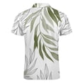 thumbnail image 5 of Sage Green Botanical Men Zipper T-shirt Summer Casual Short Sleeve T-shirt Top, 5 of 7
