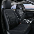 thumbnail image 6 of Coverado Car Seat Covers Full Set, Stylish Faux Leather Front and Back Seat Protectors, Automotive Interior Accessories Universal Fit for Most Cars, Black, 6 of 9