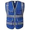 thumbnail image 3 of Xiake Class 2 High Visibility Reflective Safety Vests With 8 Pockets And Zipper Front Meets Ansiisea Standards(Small Royal Blue), 3 of 4