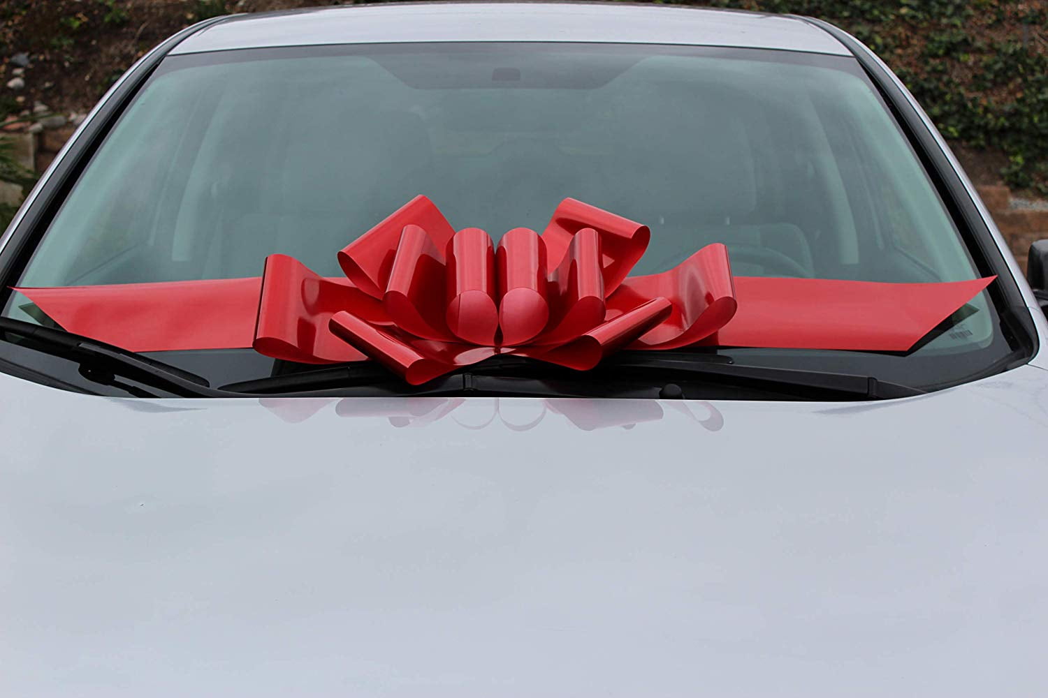 Big Red Car Bow Ribbon - 25" Wide,, 4th of July, America 250 Anniversary, Fully Assembled Large Gift Decoration Bow, Birthday, Anniversary, Fundraiser, New Car, Graduation, Election, Patriotic Decor