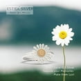 thumbnail image 4 of Solid 925 Sterling Silver 2 Tone Daisy Ring - Nature Flower Ring - Oxidized 2 Tone Precious Silver Ring - Sterling Silver Ring Flower Pedals with golden bronze center (Size 5), 4 of 5