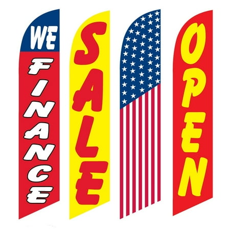 4 Advertising Swooper Flags We Finance Sale America Open