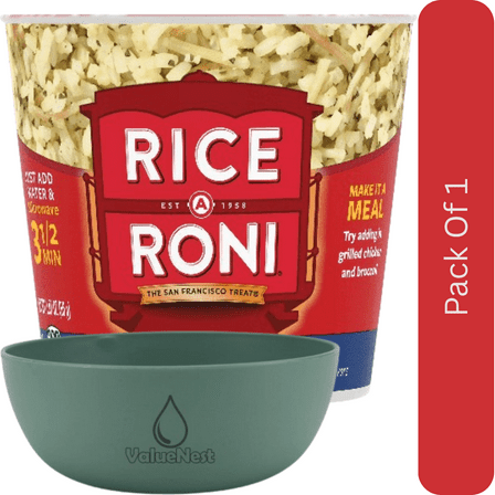 Rice-A-Roni Chicken Rice & Vermicelli Mix Cup, 1.97 oz with Olive Green Bowl by ValueNest
