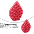 thumbnail image 2 of Cepillo masajeador de silicona para el cuero cabelludo, ideal para la limpieza profunda y el crecimiento del cabello (rojo)., 2 of 5