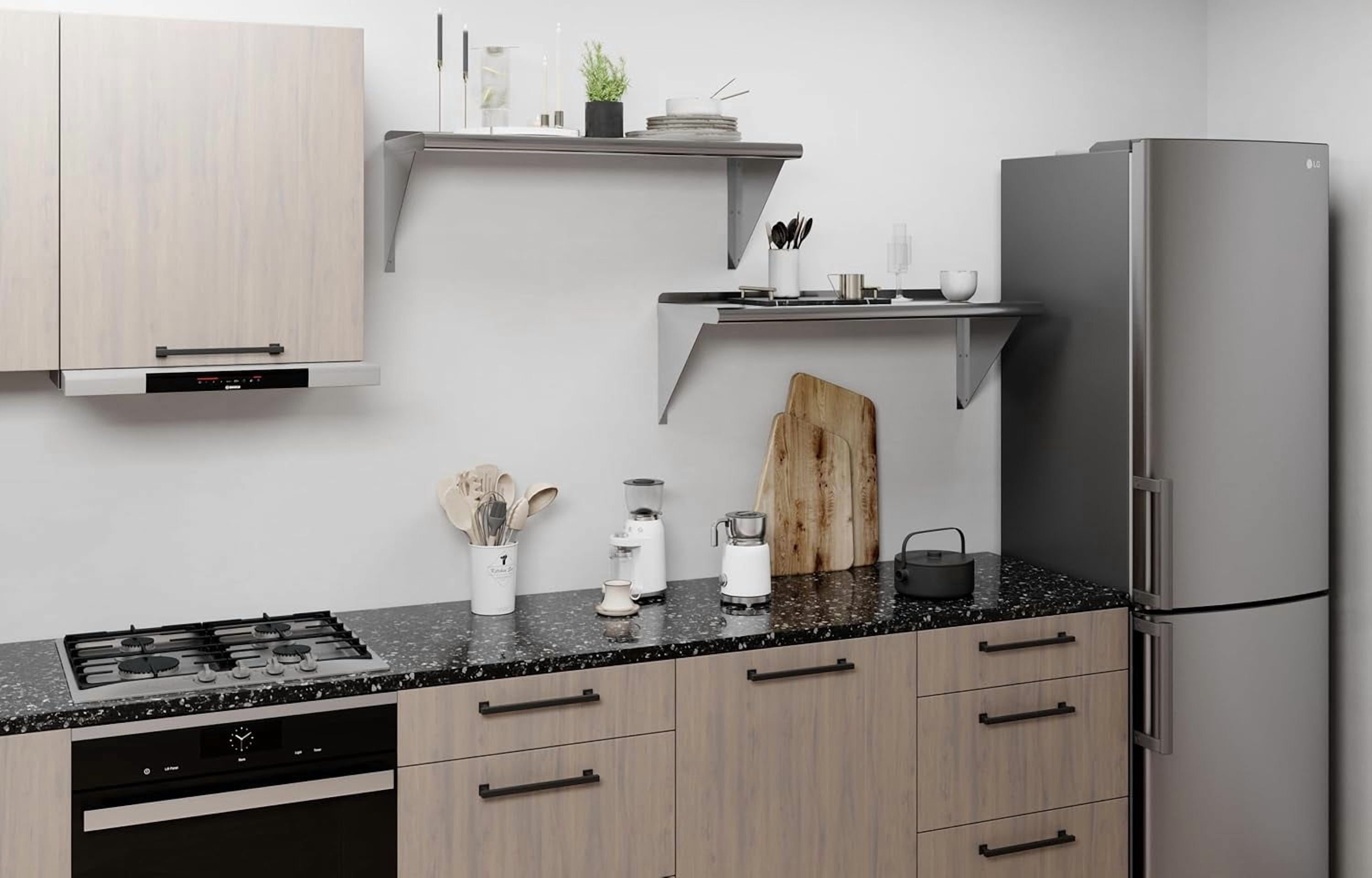 Happyyeah 36" Long X 14" Deep Stainless Steel Wall Shelf | NSF Certified | Appliance & Equipment Metal Shelving | Kitchen, Restaurant, Garage, Laundry, Utility Room
