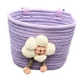 thumbnail image 2 of Cesta de bicicleta universal de cuerda suave para niños con juguete de flor de peluche, accesorio de ciclismo, se adapta a manillares de 2 a 5 cm para Púrpura, 2 of 8