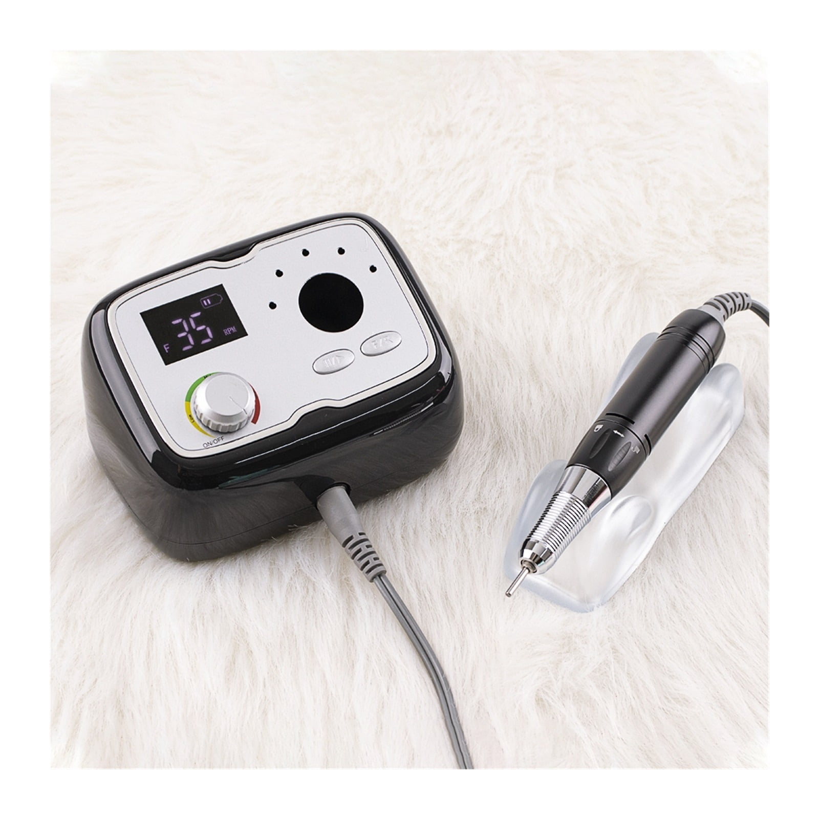 Rechargeable Desktop Nail Drill, Box Stand Manicure Machine, Portable 35000RPM Electric Wireless Cordless Nail Art Polisher ,Low Noise