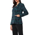 thumbnail image 4 of INSPIRE CHIC Women's Jacket Notched Lapel Double Breasted Padded Shoulder Blazer XL Dark Green, 4 of 6