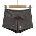 thumbnail image 4 of Low Waisted Yoga Shorts for Women Stretchy Drawstring Summer Workout Cute Mini Athletic Sweat Shorts Comfy Sleepwear, 4 of 9