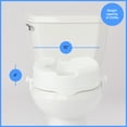 thumbnail image 4 of Medline Raised Toilet Seat with Secure Side Locks, 4" Elevation - 250 lbs. capacity, Independent Adults and Disabled Adults - 1 Ct., 4 of 6