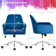 thumbnail image 4 of Costway Fauteuil de Bureau en Velours Réglable Pivotant avec Coussin Amovible Bleu, 4 of 10