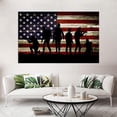 thumbnail image 4 of HFDF Military Soldiers Army USA US American Flag Wall Art Canvas Prts Th Blue Red Le Home Decor Pictures for Livg Room Bedroom Large Panel Posters Patgs Ready to Hang 16x12inch Framed, 4 of 6