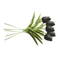 thumbnail image 3 of Mini flor artificial oficina en casa decoración floral banquete de boda decorativa PU flor falsa, negro 5 piezas Speravity ZHF0582-03B, 3 of 6
