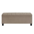 thumbnail image 3 of 45"L Storage Ottoman with Tufted Buttons,Upholstered Linen Fabric Storage Bench with Wooden Legs,Rectangular Storage Chest for Living Room, Bedroom, Entryway,Linen, 3 of 9