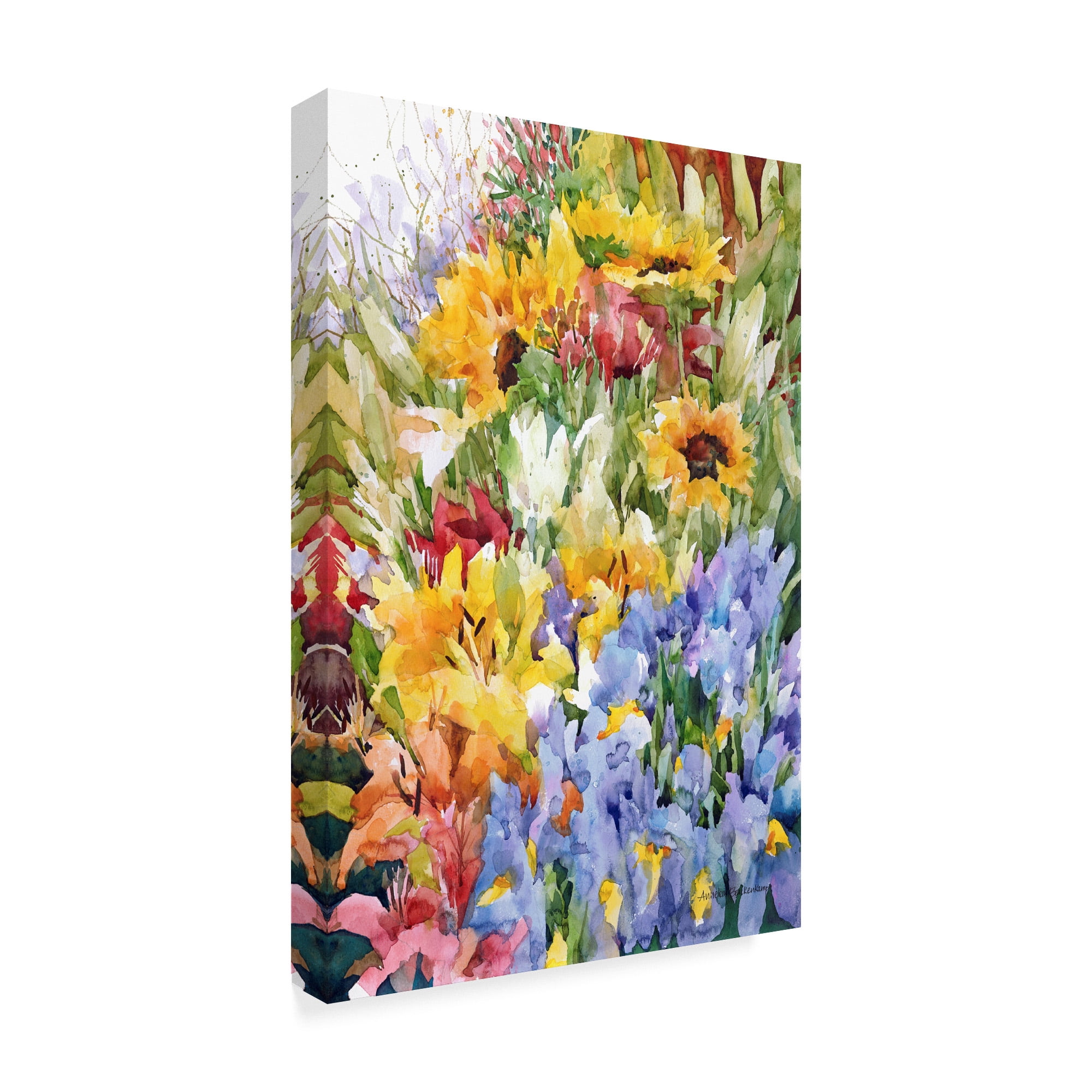 Trademark Fine Art 'Flower Power Yellow Blue' Canvas Art by Annelein Beukenkamp