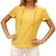 thumbnail image 4 of Camiseta de mujer Verano Cuello redondo Manga corta Casual Top suelto, Amarillo, XL Advancent AP001321-08, 4 of 7