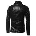 thumbnail image 6 of XFYSSS Fashion Men's Solid Color Shoulder Patch Pocket Long Sleeved Zipper Hoodless Casual Leather Jacket Long Sleeve Hoodless Leather Casual Outwear & Jackets, 6 of 6