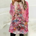 thumbnail image 2 of Christmas Clothes for Women Pullover Sweaters 2 Pockets Crewneck Graphic Soft Flannel Tunic Tops for Leggings (XL, Pink #A), 2 of 6