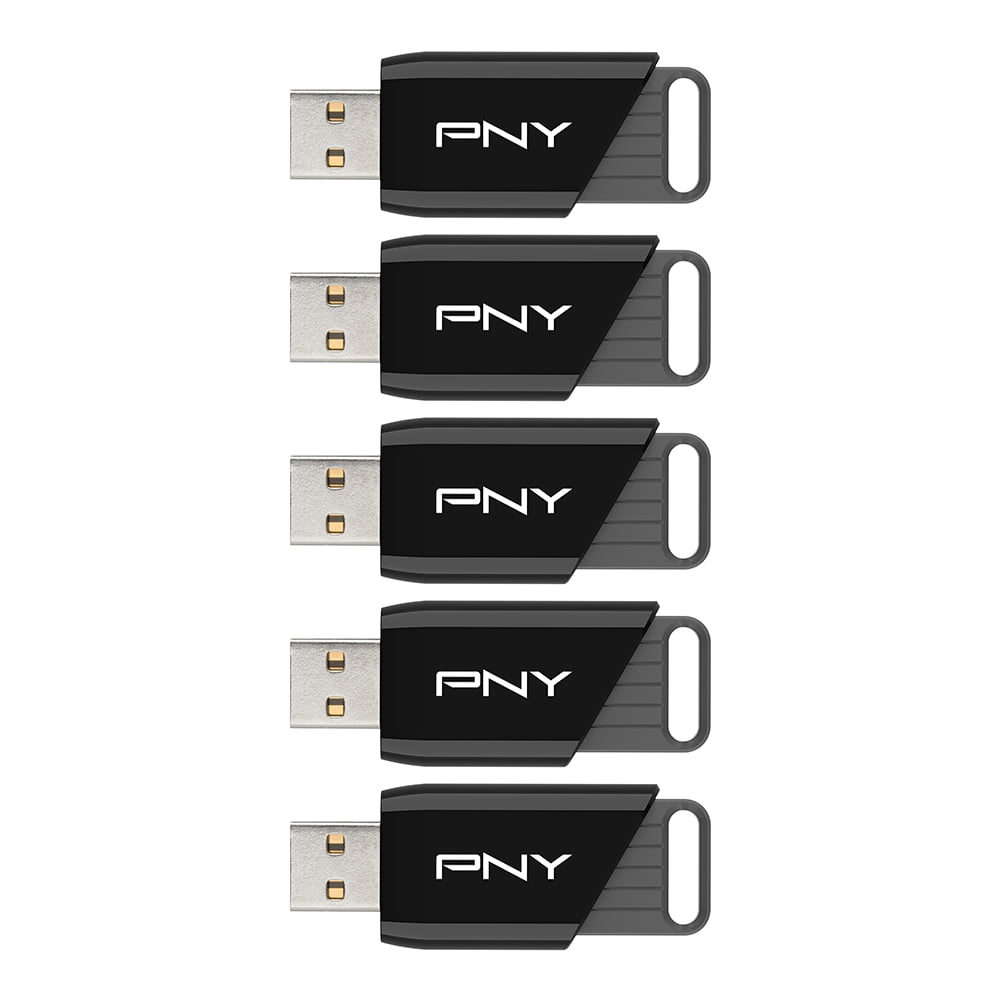 PNY 64GB Attaché X USB 3.2 Gen 1 Flash Drive, Advanced Performance Up to 130MB/s Read, Everyday Data Store & Transfer, Reliable Portable Storage, Durable, Type-A, Computers, Laptops, Desktops, 5-Pack