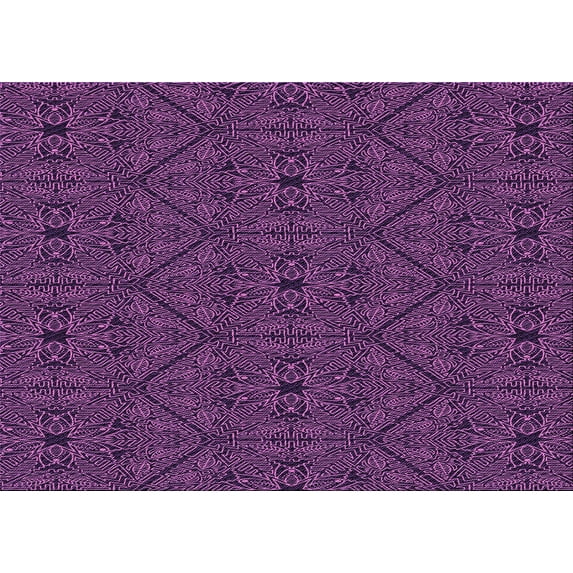 Ahgly Company Indoor Rectangle Patterned Dark Purple Area Rugs, 6' x 9'