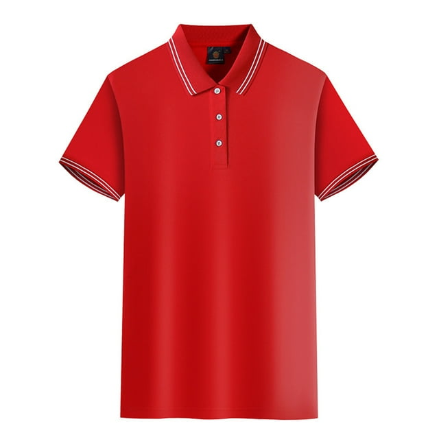 MAWCLOS Polo T-Shirt Garçon Coupe Ajustée Hauts Homme Manches Courtes Décontracté Bureau Haut Rouge 2TG